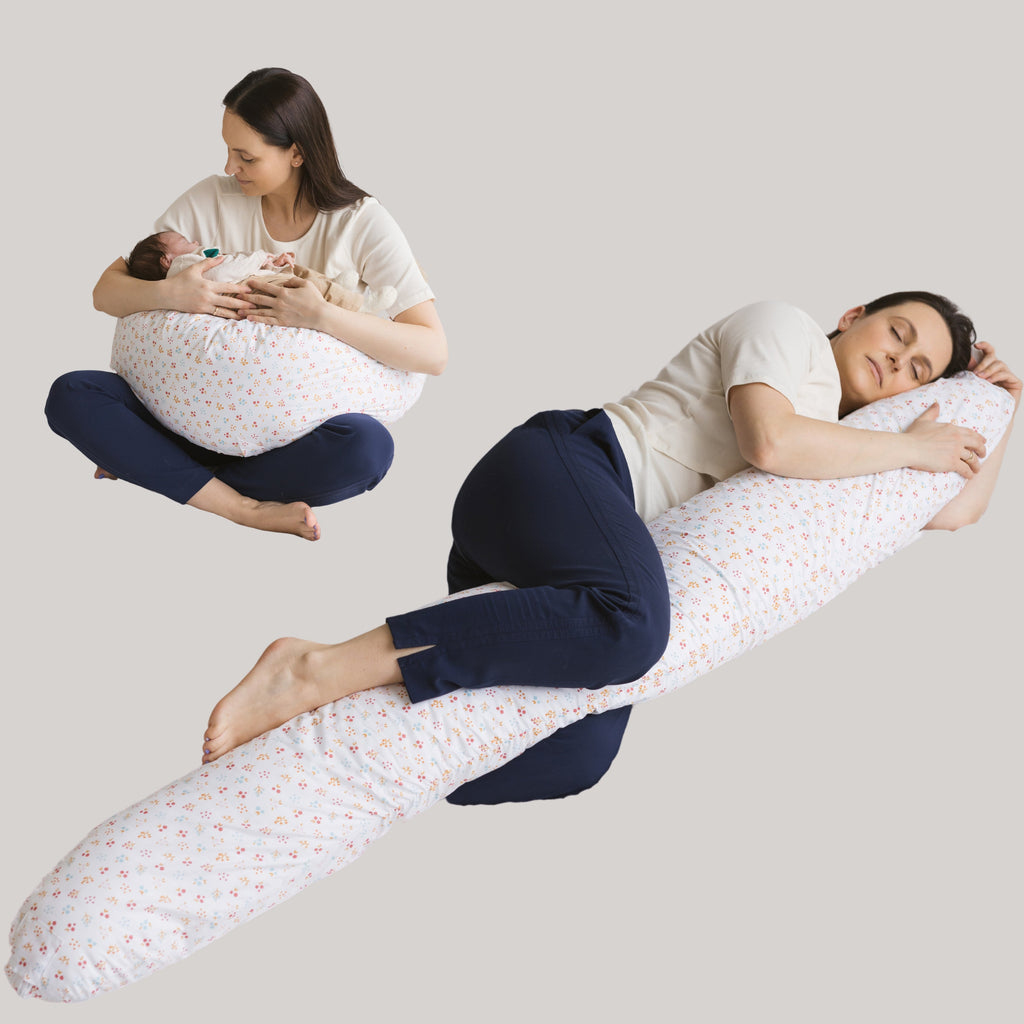 C Shape Nursing and Maternity Pillow in Organic Milk White