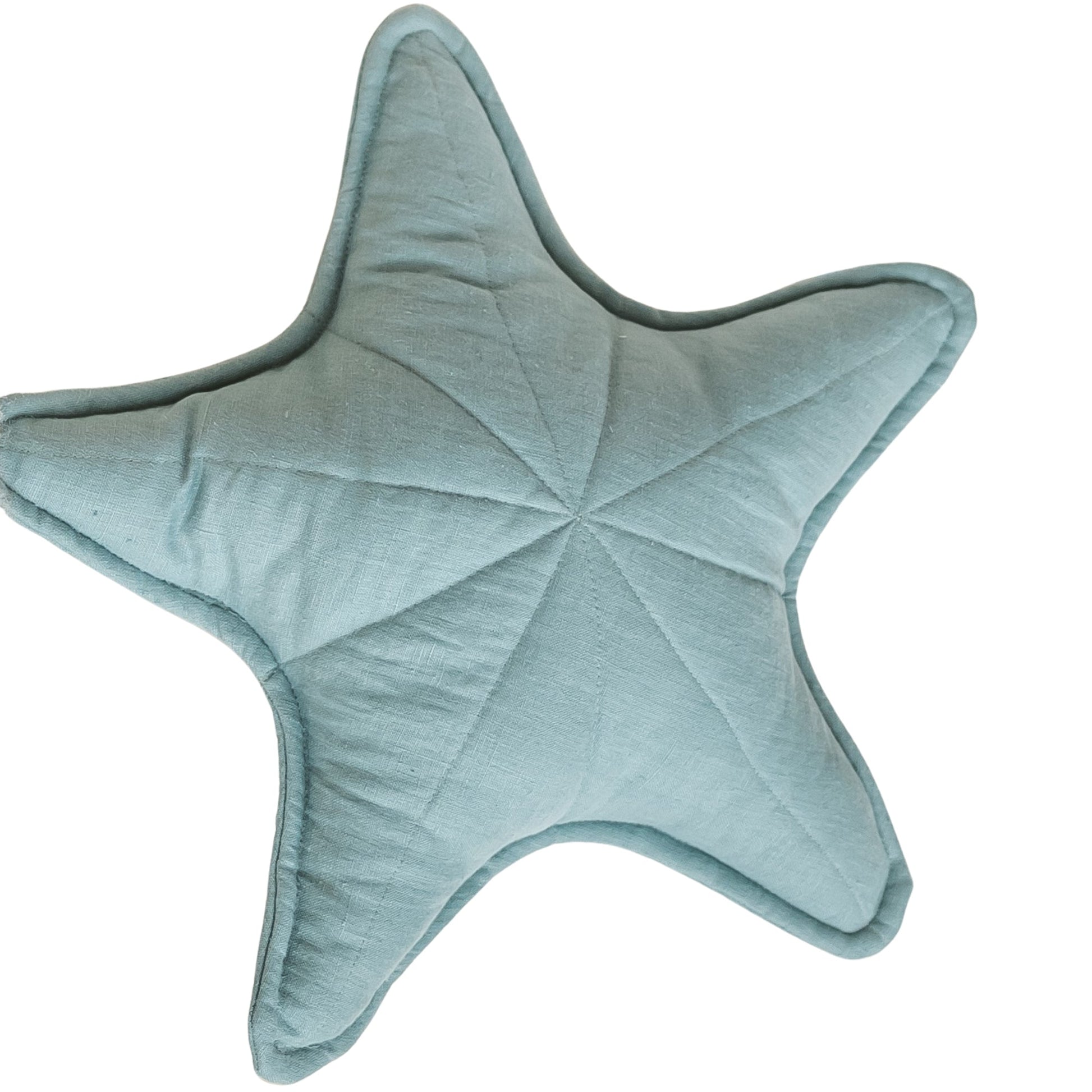 Mint Linen Sea Star Throw Pillow for Coastal Decor