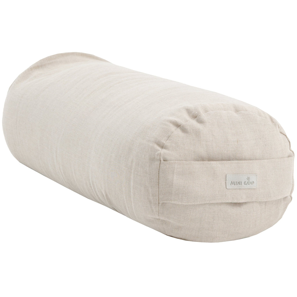 Yoga Bolster Meditation Cushion in 100 Percent Linen Natural