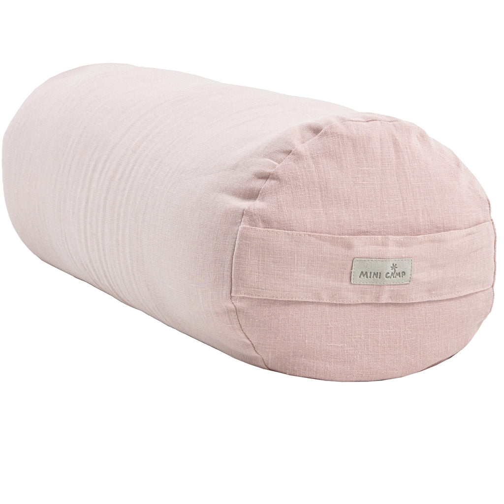Yoga Bolster Meditation Cushion in Dusty Pink Linen