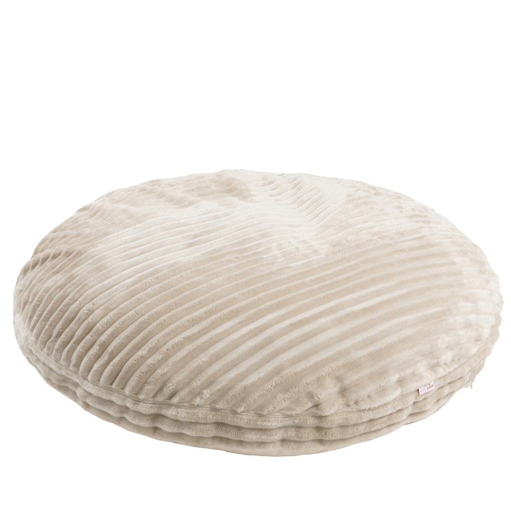 Large Kids Floor Cushion in Soft Ecru Corduroy