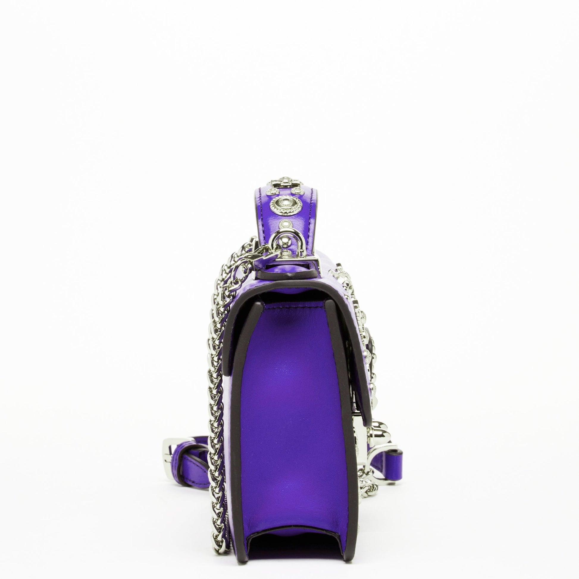 Royal Blue Studded Leather Crossbody Bag