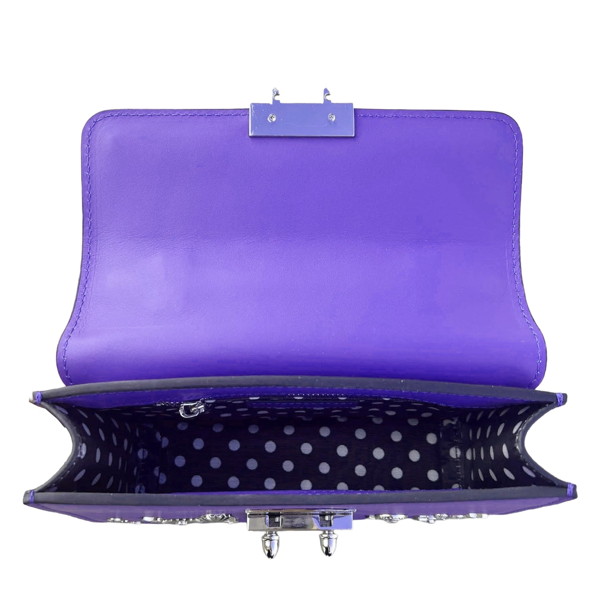 Royal Blue Studded Leather Crossbody Bag