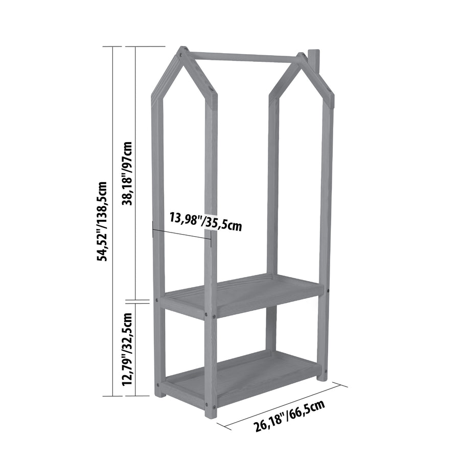 Montessori Toddler Clothing Rack – House Shaped with Storage by Montessori House Bed at www.brixbailey.com