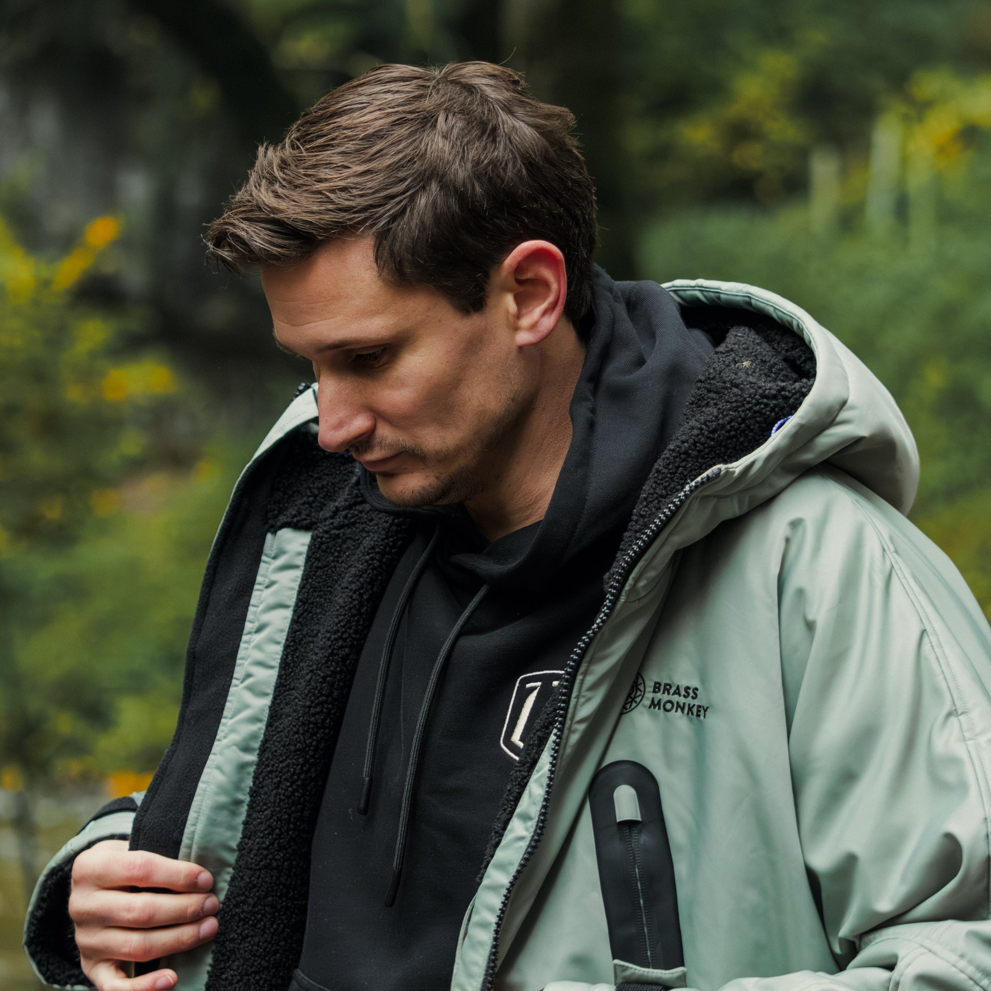 Unisex Brass Monkey Dip Coat Sage