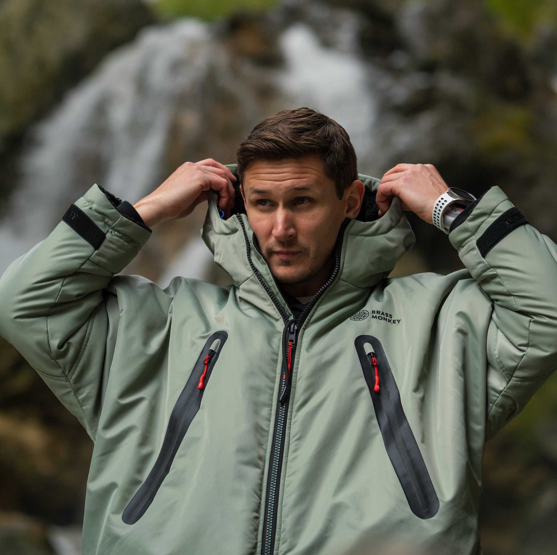 Unisex Brass Monkey Dip Coat Sage