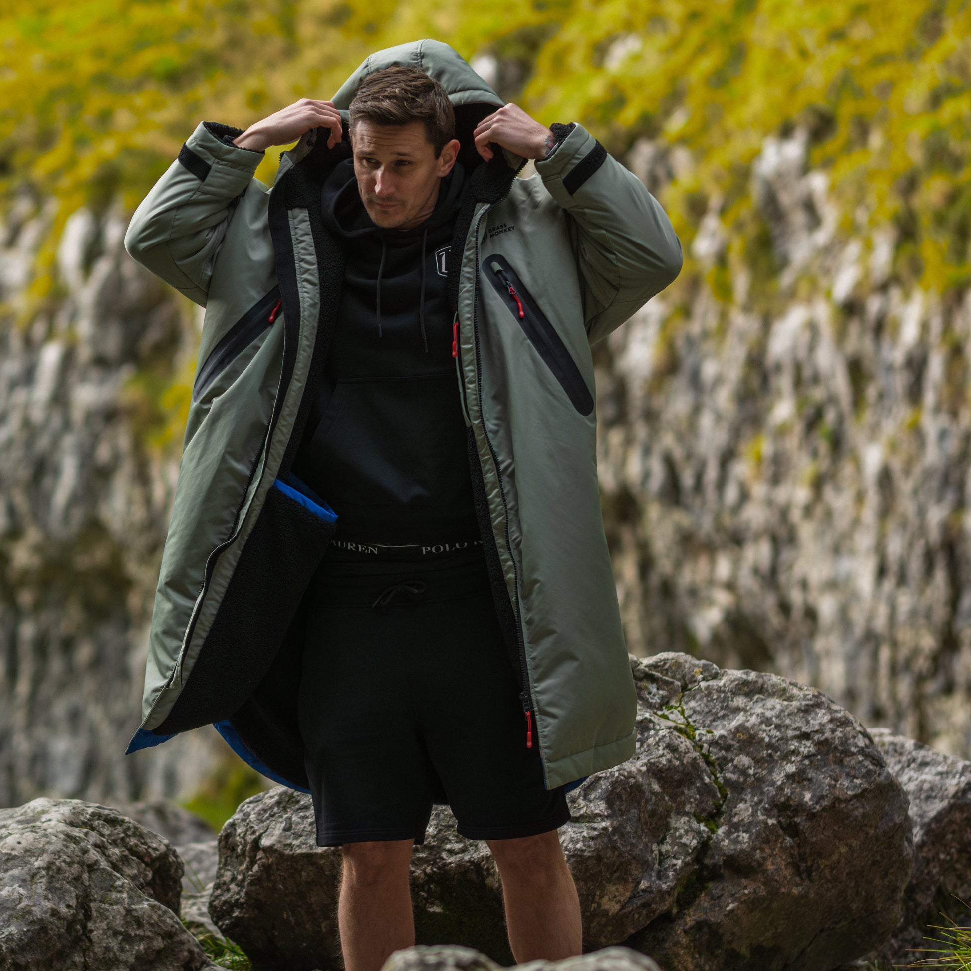 Unisex Brass Monkey Dip Coat Sage