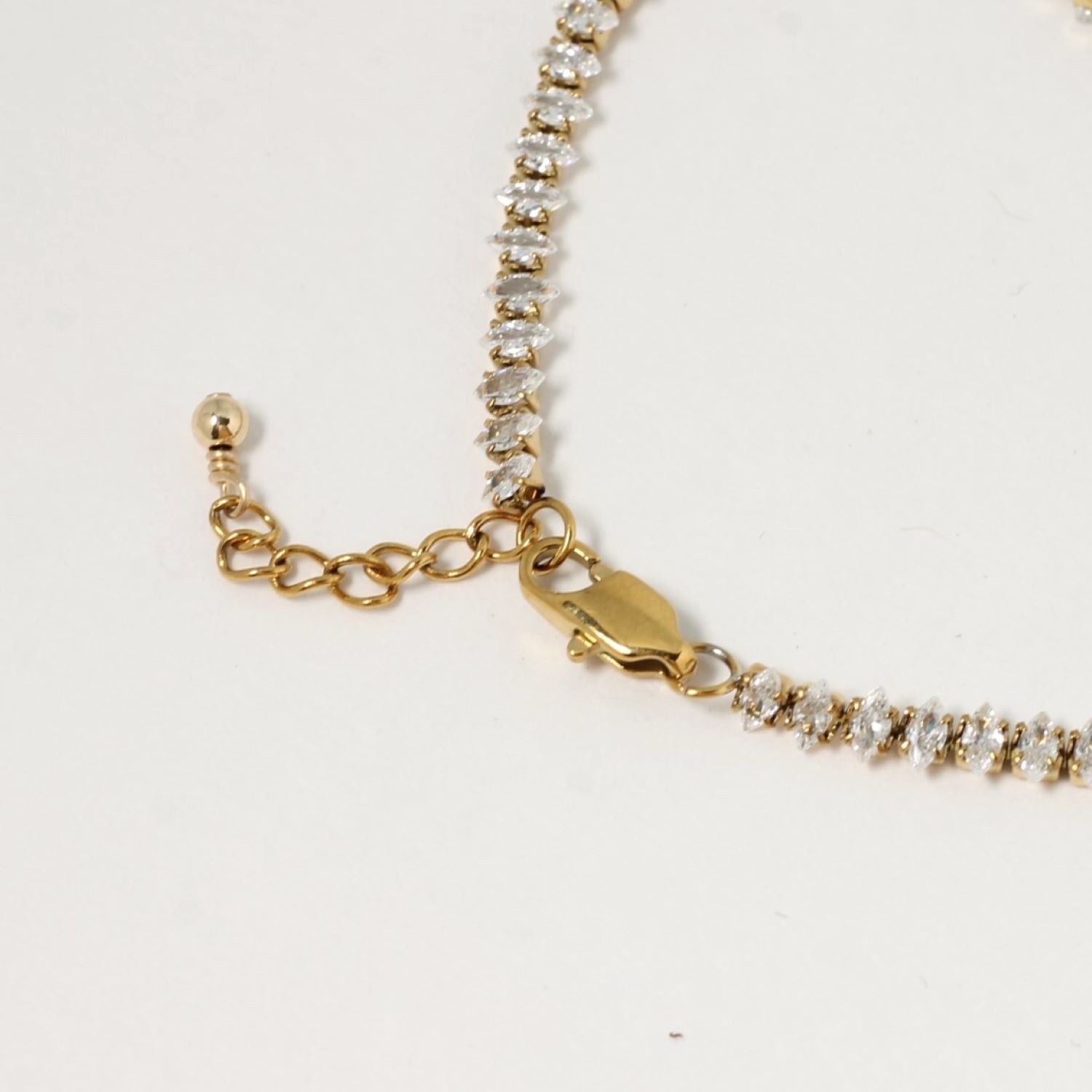Marquise Crystal Tennis Bracelet in Gold Filled