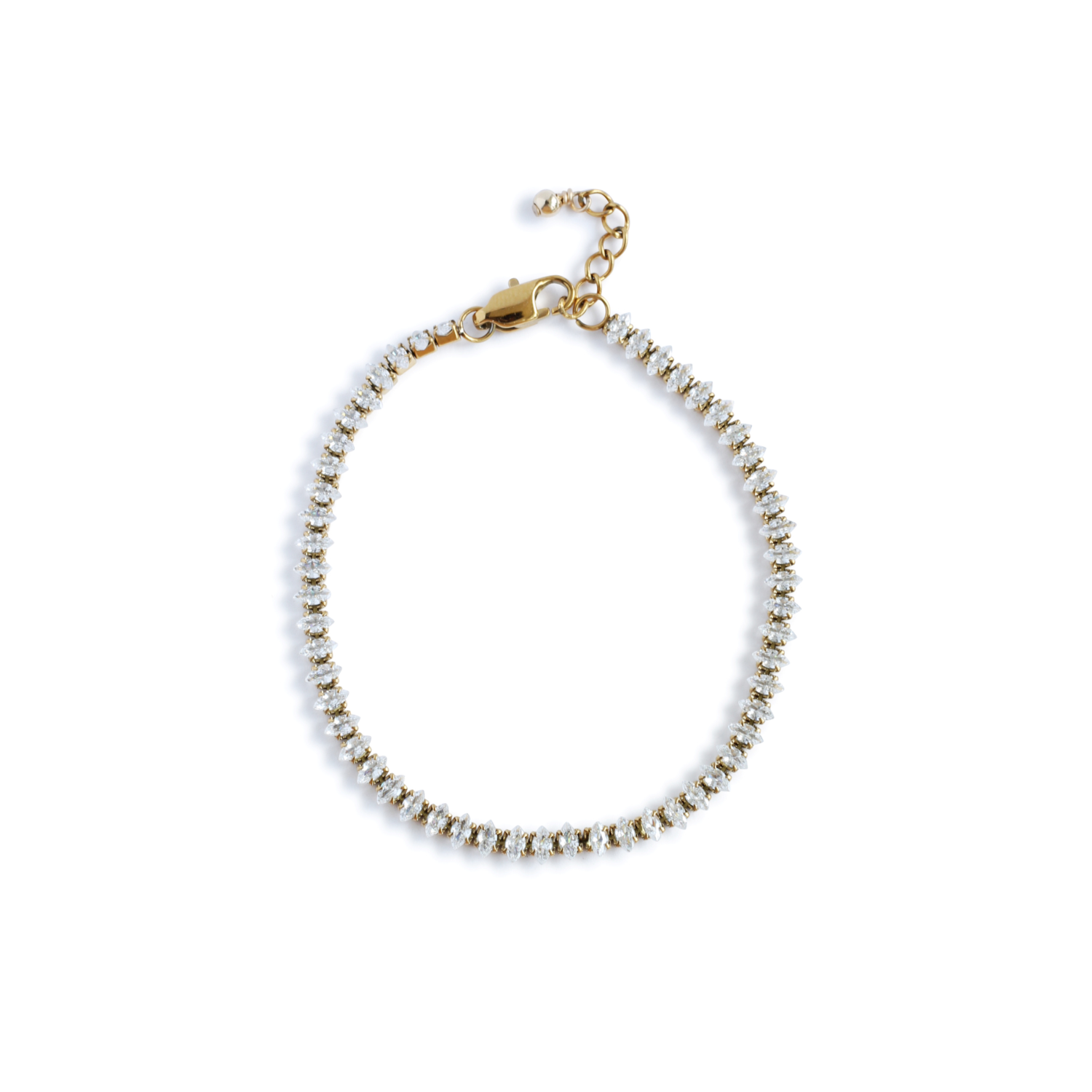 Marquise Crystal Tennis Bracelet in Gold Filled