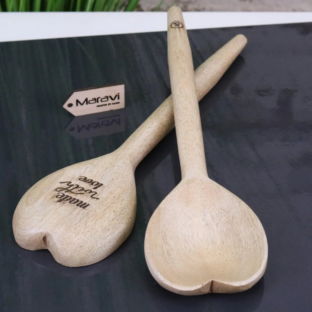 Marula Heart Wooden Spoon Set of 2