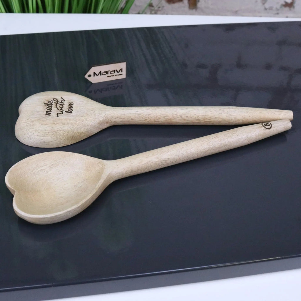 Marula Heart Wooden Spoon Set of 2