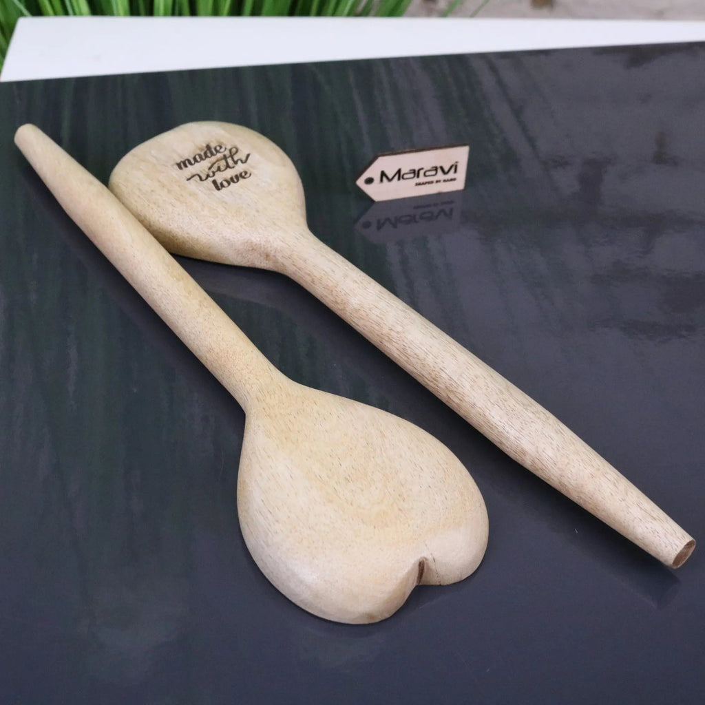 Marula Heart Wooden Spoon Set of 2