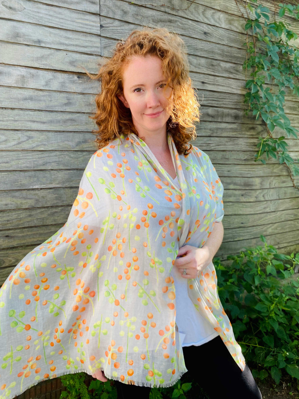 Brunia Cotton Scarf in Grey