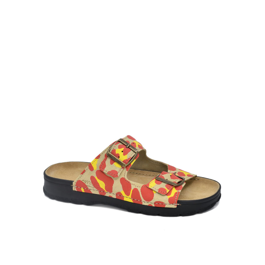 Meeliku Red & Yellow Limited Edition Natural Leather Sandals for Women - Durable & Handmade by Omaking at www.brixbailey.com