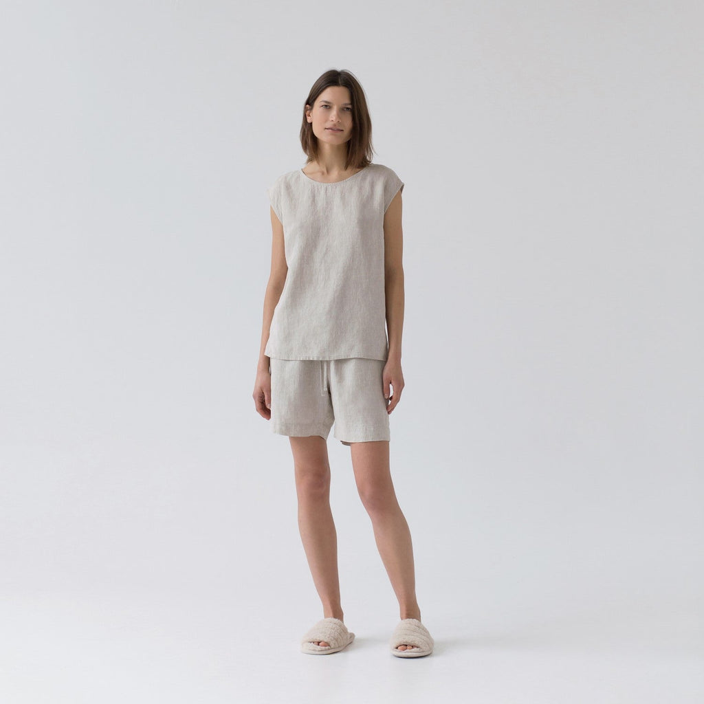 Soft & Breathable Linen Pajamas Set with Matching Bag – Handmade by Linen Tales at www.brixbailey.com