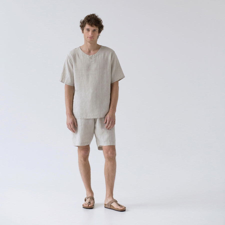 Luxurious Fern Linen Pyjama Set – Handmade & OEKO-TEX Certified by Linen Tales at www.brixbailey.com