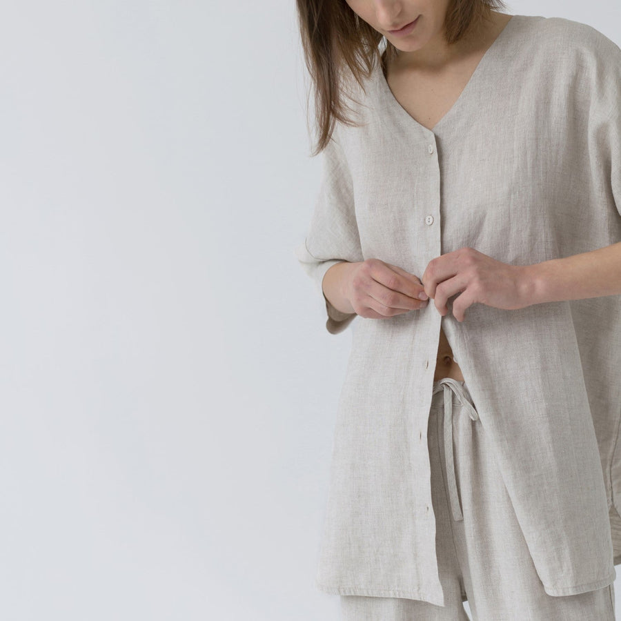 Classic Primrose Linen Loungewear Set – Elegant & Comfortable by Linen Tales at www.brixbailey.com