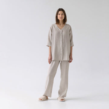 Classic Primrose Linen Loungewear Set - Elegant & Comfortable by Linen Tales at www.brixbailey.com