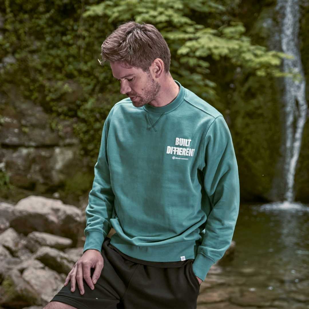 Men's Built Different Green Sweatshirt