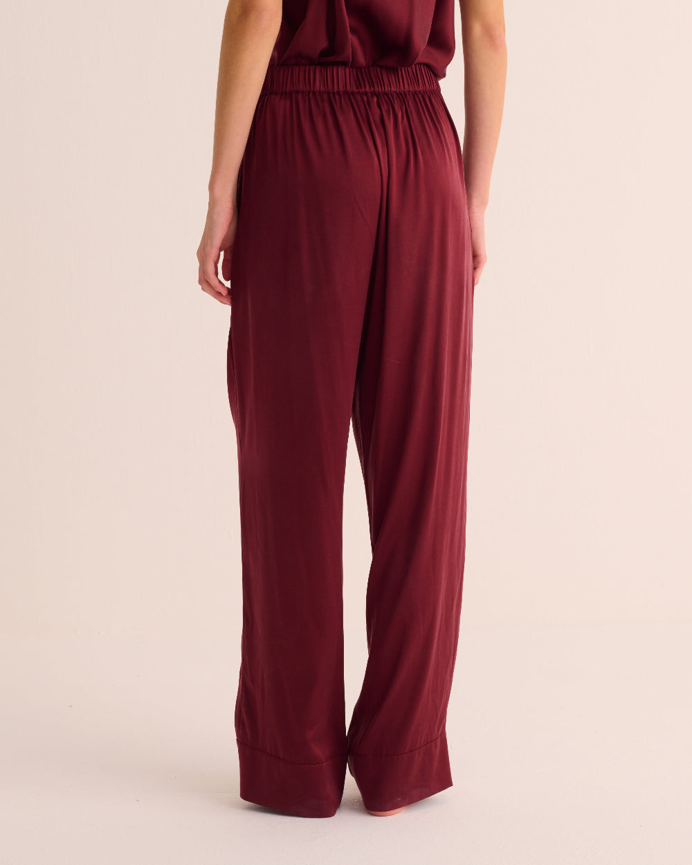 Merlot Organic Stretch Silk Retro Shirt and Bottoms Set