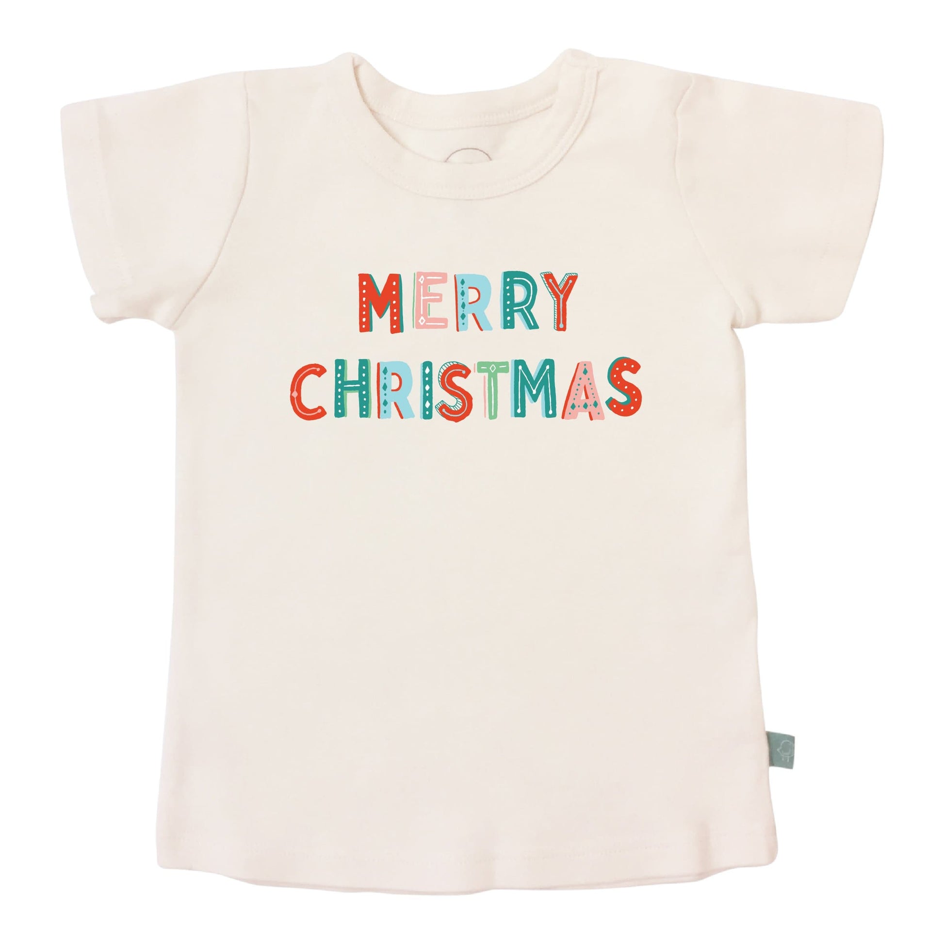 Organic Cotton Merry Christmas Graphic Tee for Toddlers