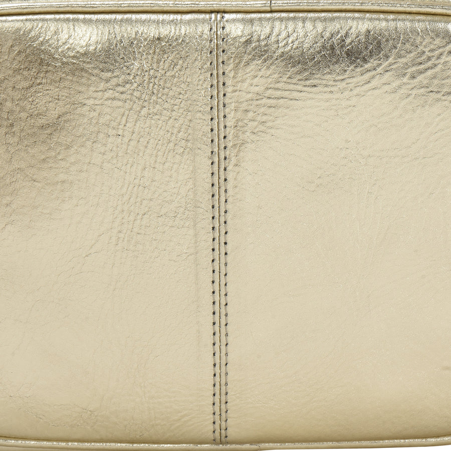 Metallic Gold Leather Clutch Bag