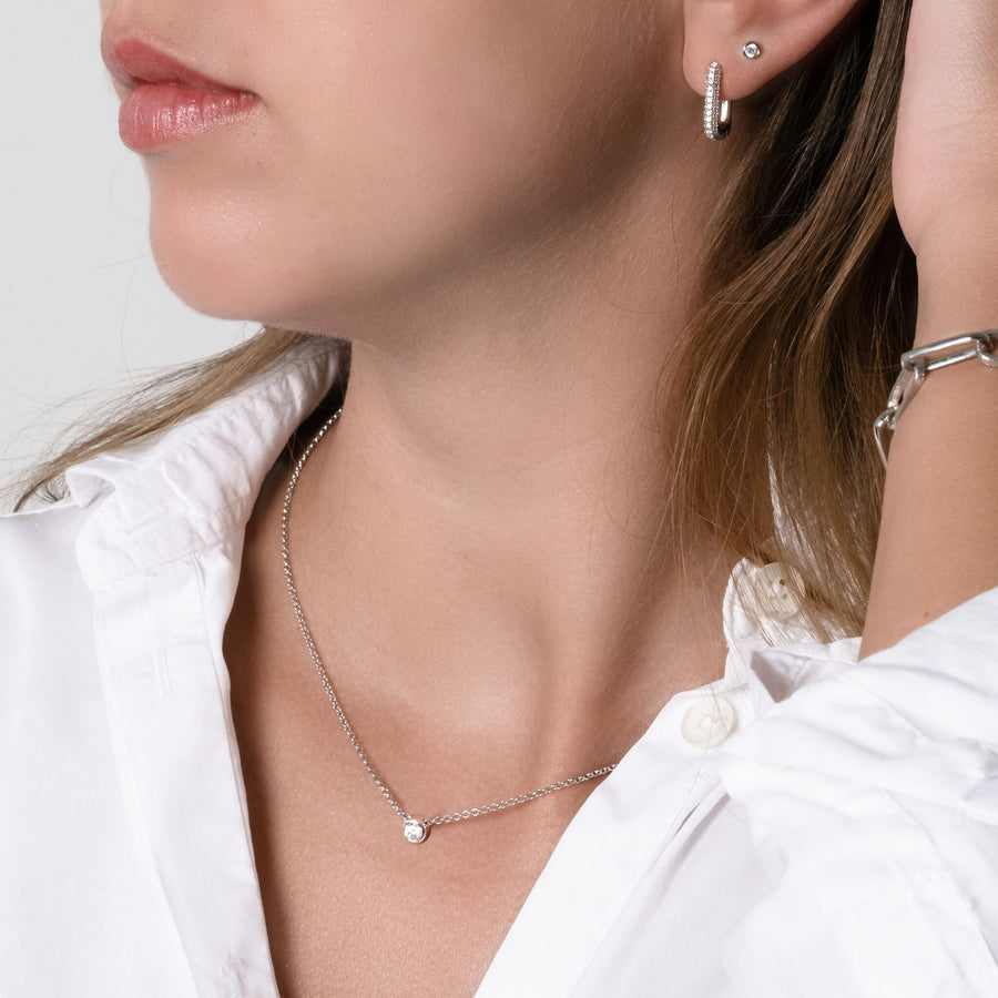 MyaMoon Silver Zircon Dot Choker – Elegant & Timeless Design by MyaMoon at www.brixbailey.com