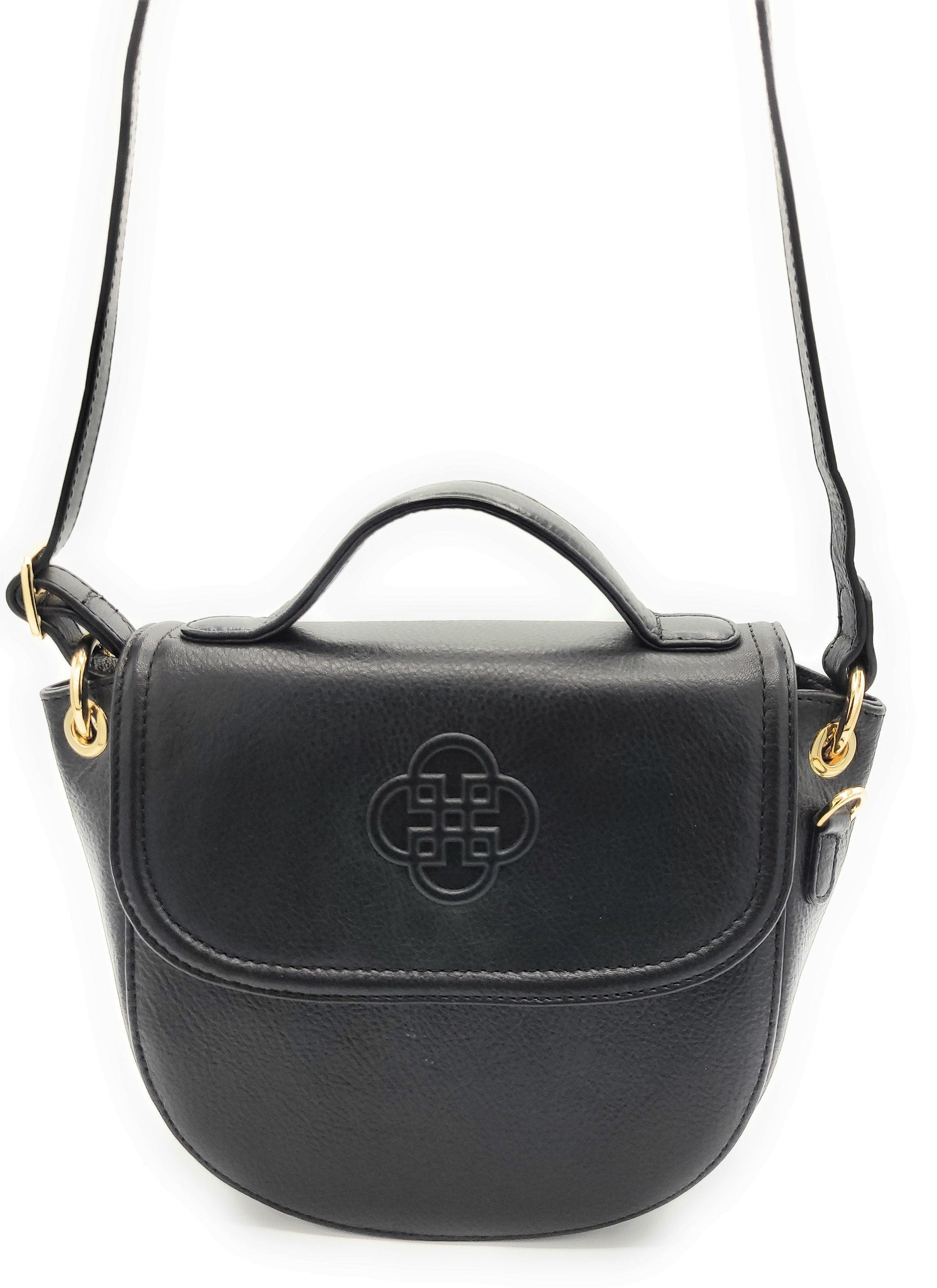Mia Top Handle Real Leather Handbag with Ring Detail