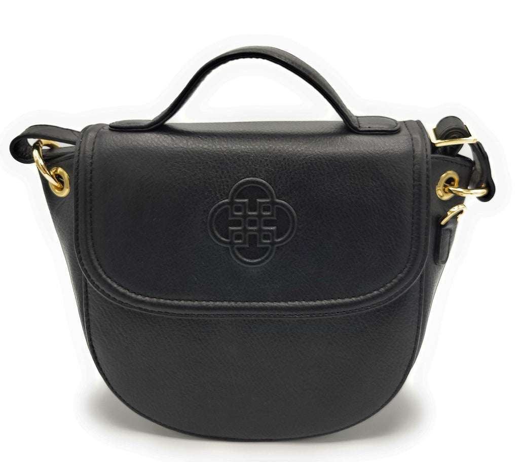 Mia Top Handle Real Leather Handbag with Ring Detail