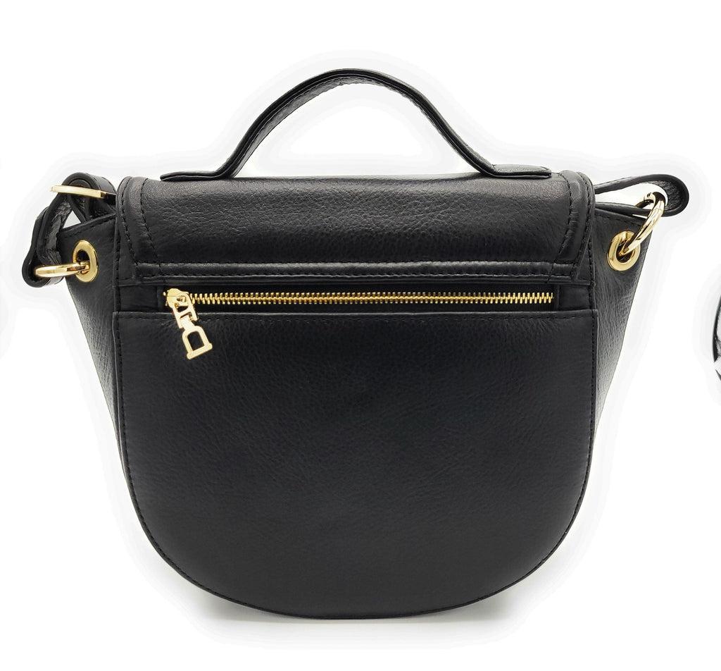 Mia Top Handle Real Leather Handbag with Ring Detail