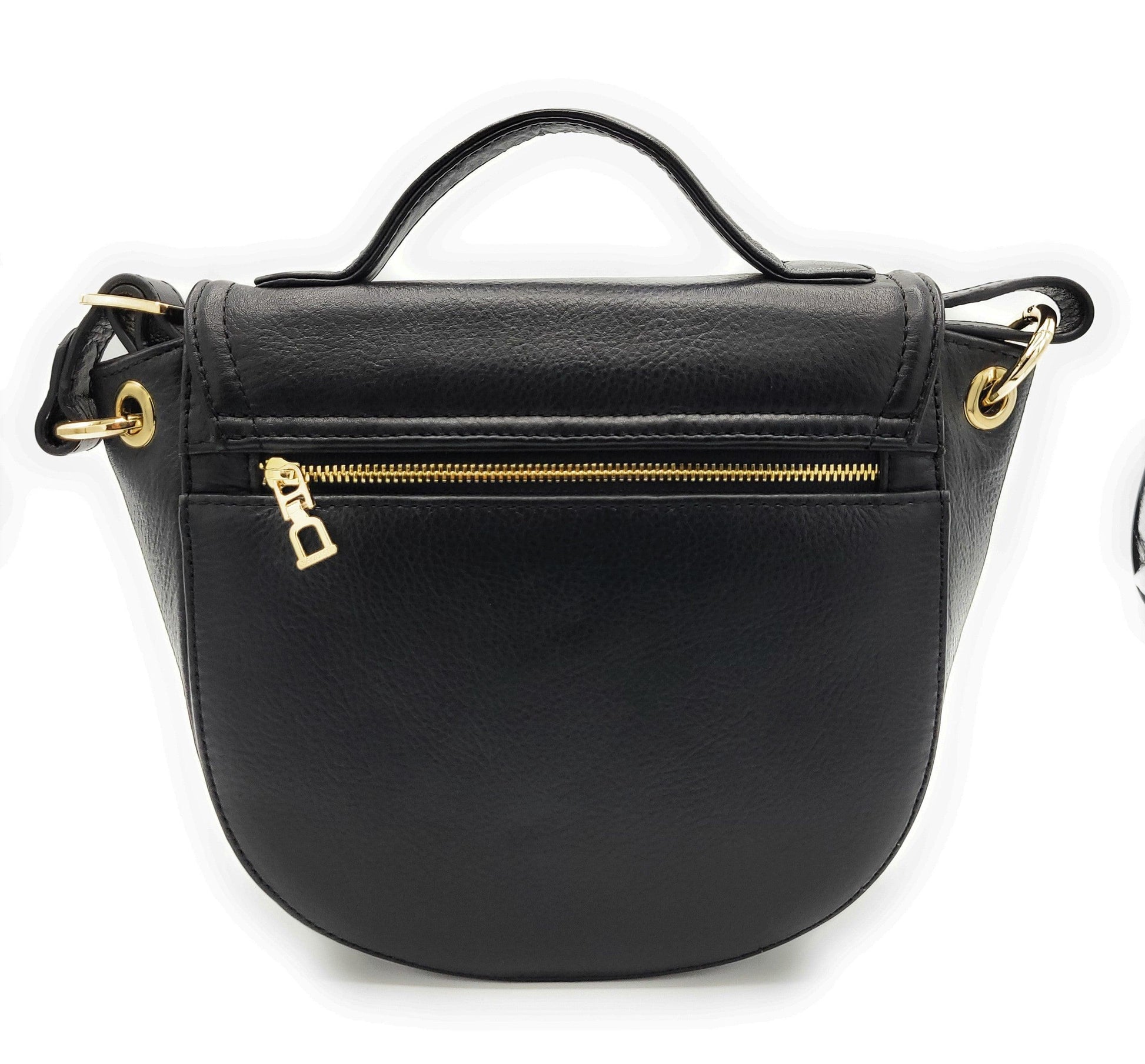 Mia Top Handle Real Leather Handbag with Ring Detail