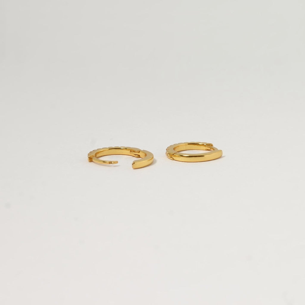 Reversible Pave Crystal Huggie Hoops