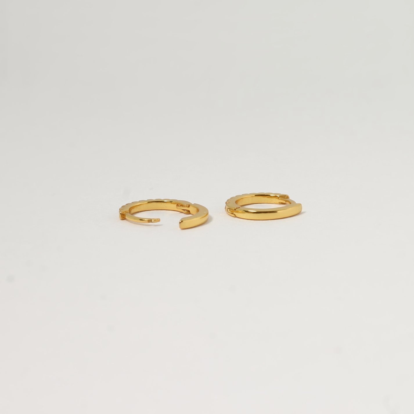 Reversible Pave Crystal Huggie Hoops