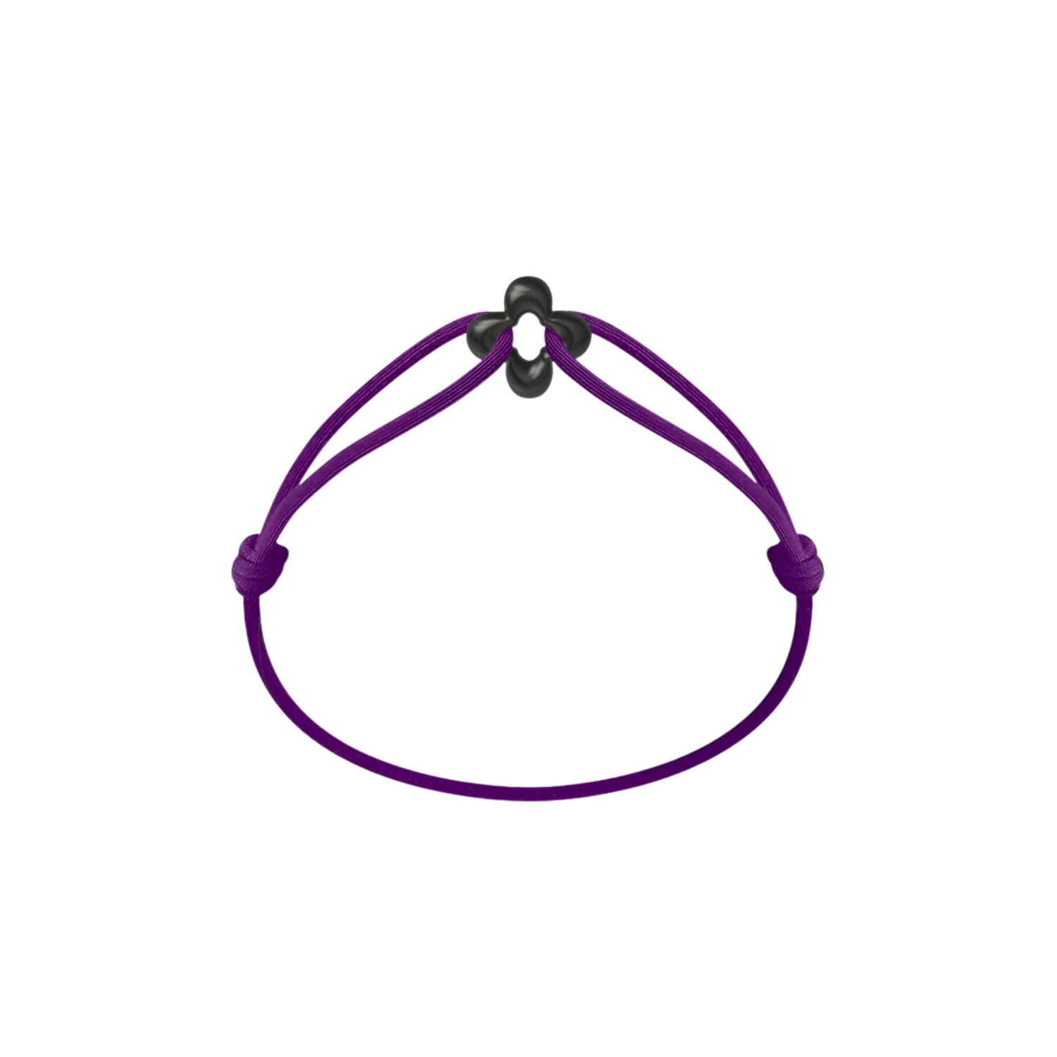 Mini Black Clover Onyx Cord Bracelet