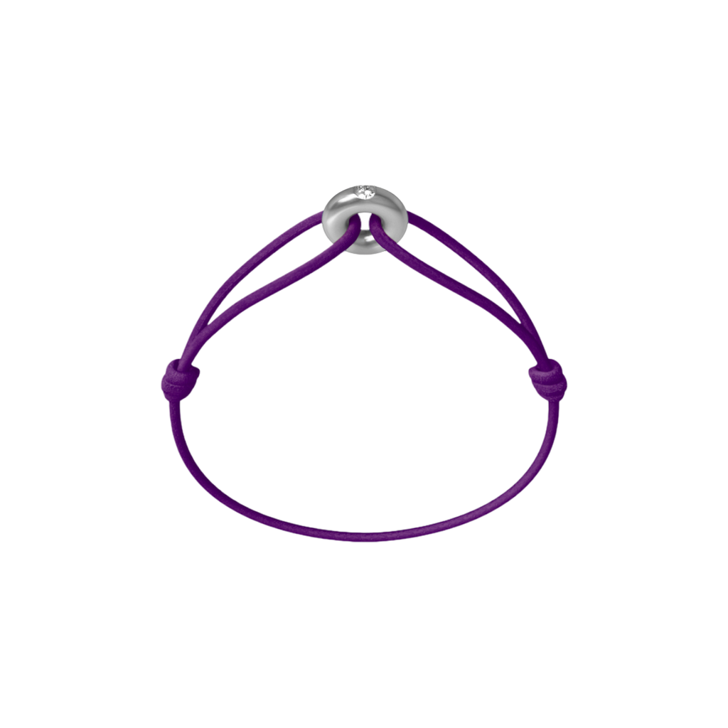 Mini Silver Diamond Cord Bracelet