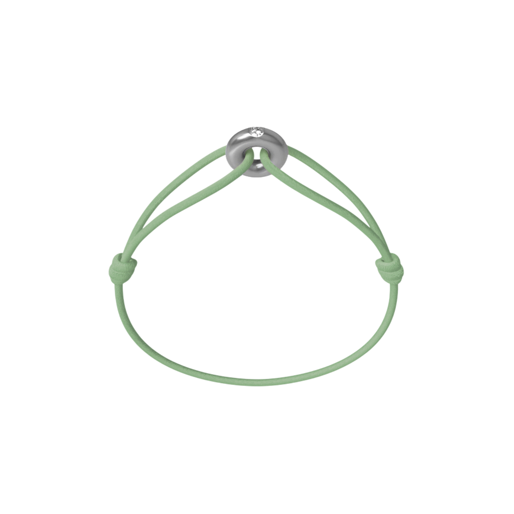 Mini Silver Diamond Cord Bracelet