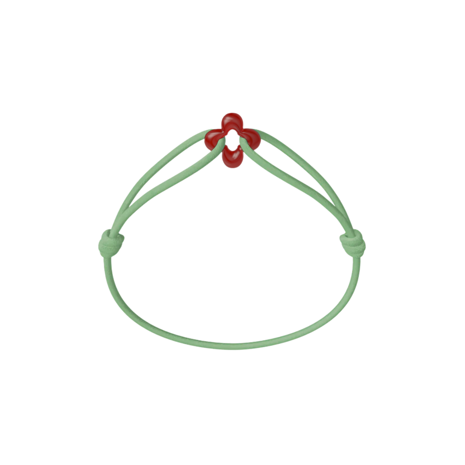 Mini Red Clover Cord Bracelet with Carnelian