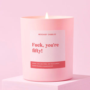 Funny 50th Birthday Gift Funny Candle Fuck You're Fifty