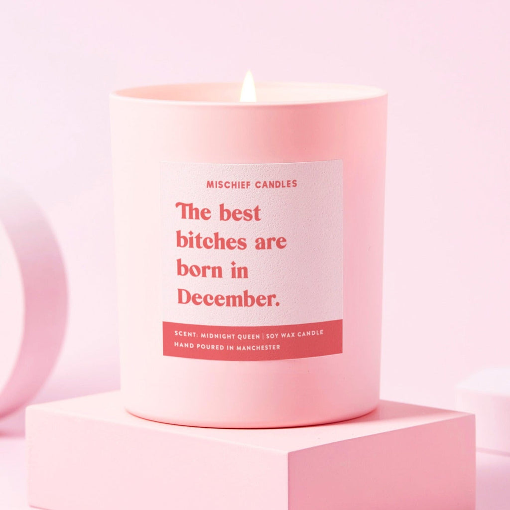 December Birthday Gift Funny Birthday Gift Candle December Birthday Bitch