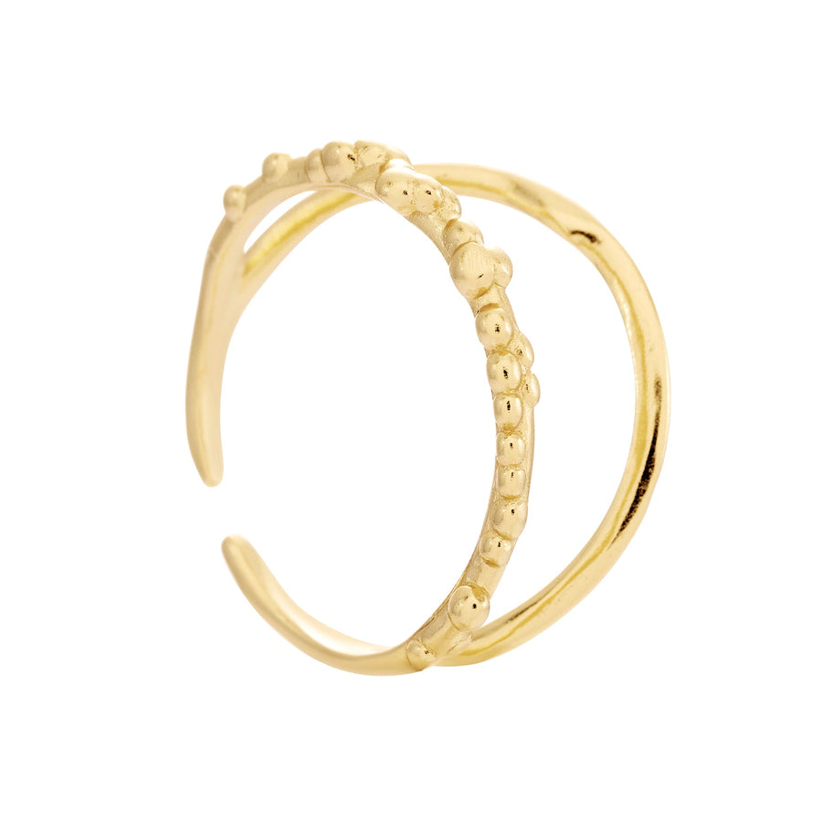 ONEHE Adjustable Gold Plated Sterling Silver Ring – Hypoallergenic by ONEHE at www.brixbailey.com