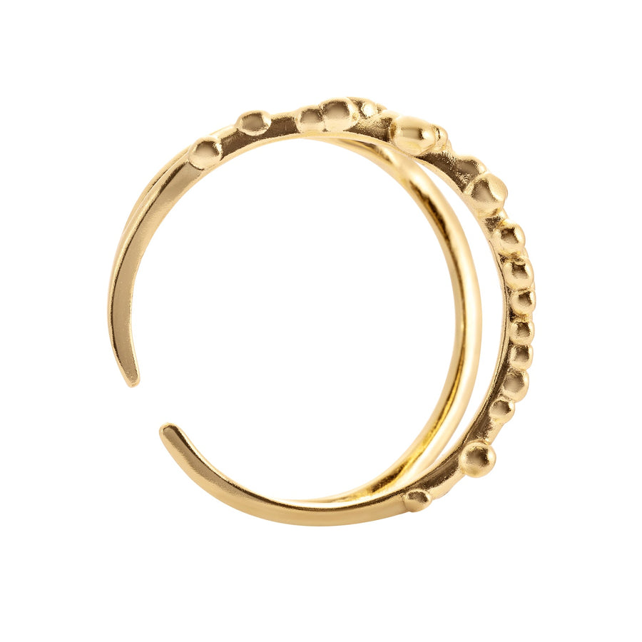 ONEHE Adjustable 18k Gold Plated Silver Ring – Hypoallergenic by ONEHE at www.brixbailey.com