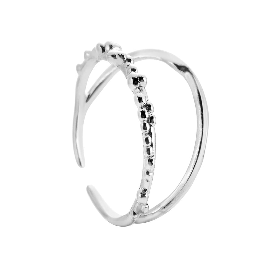 Adjustable Silver Ring – Elegant Rhodium Plated 925 Sterling by ONEHE at www.brixbailey.com