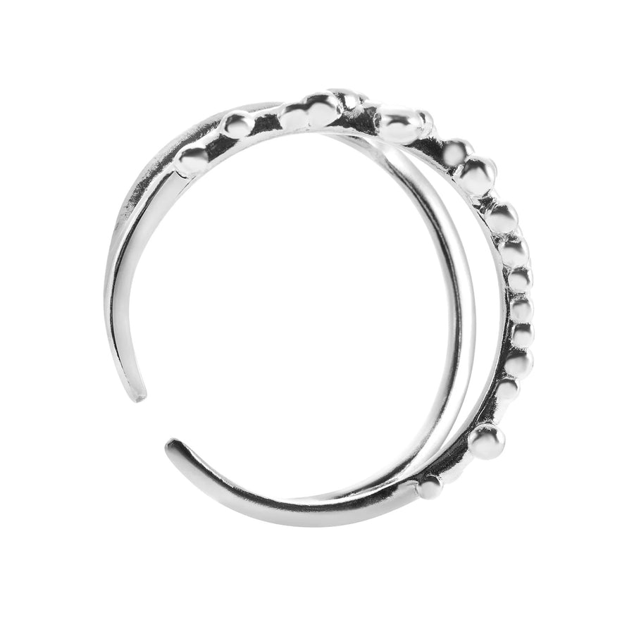 Hypoallergenic Rhodium-Plated Silver Ring – Adjustable & Elegant by ONEHE at www.brixbailey.com