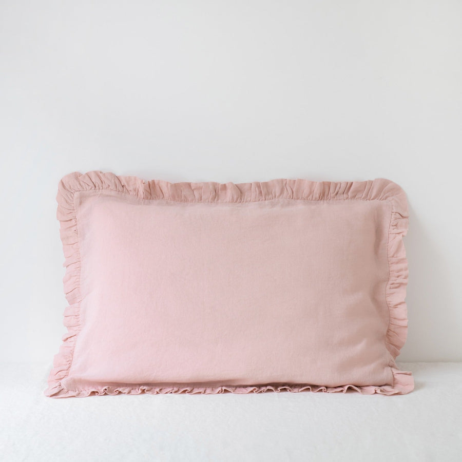 Romantic Frill Linen Pillowcase – Breathable & Handcrafted by Linen Tales at www.brixbailey.com