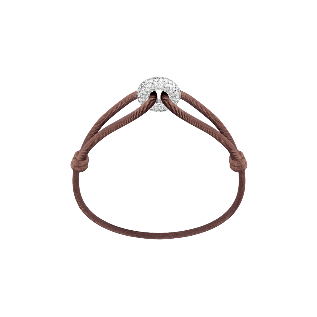 Silver Soho Pavé Cord Bracelet