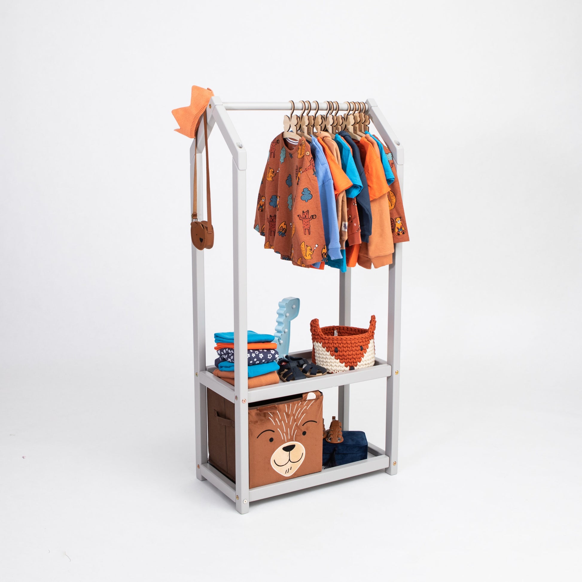 House Shaped Clothing Rack – Montessori Inspired Organizer by Montessori House Bed at www.brixbailey.com
