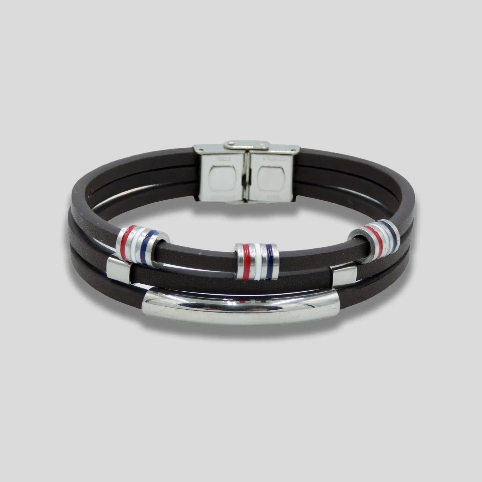 Multi Layer Brown Leather Bracelet
