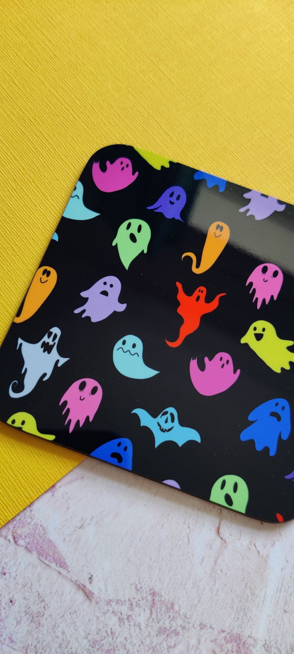 Multi-coloured Ghost Square Coaster