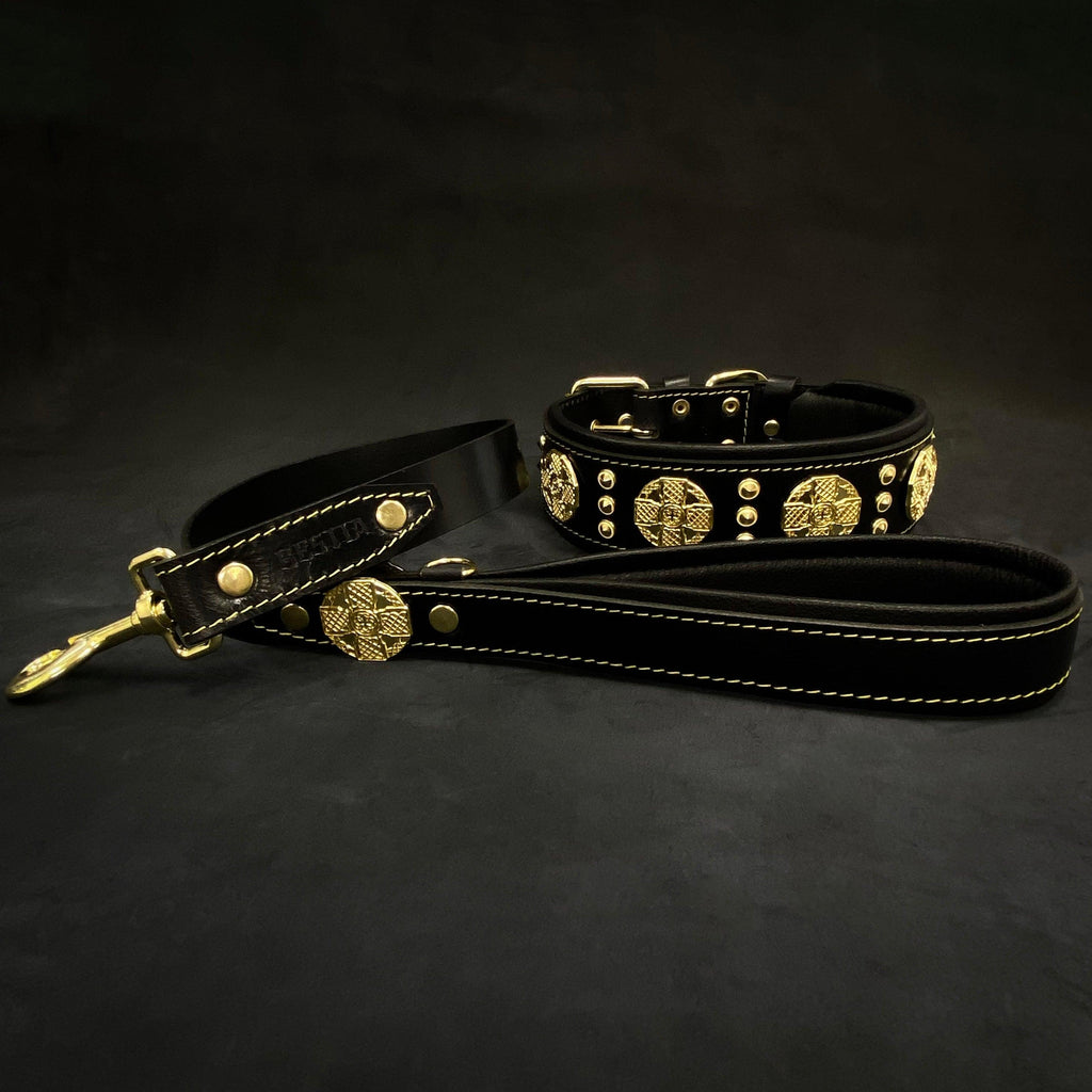Maximus Collar 2.5 inch Wide Black and Gold