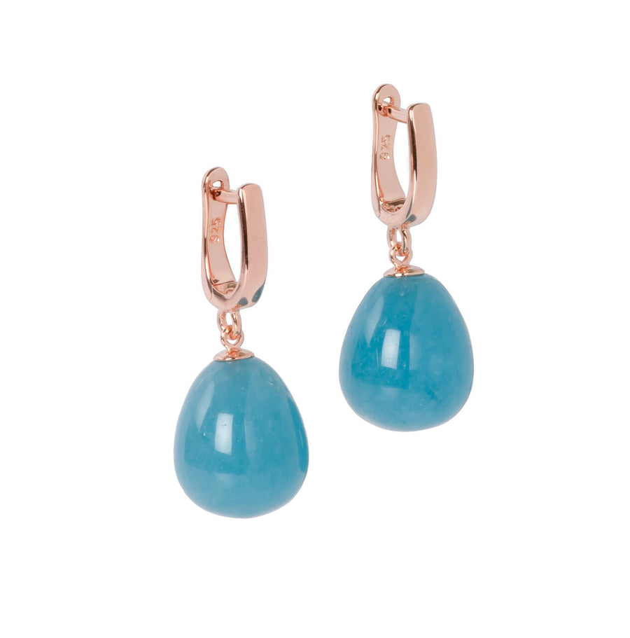 MyaMoon Teardrop Aquamarine Earrings – Silver or Rose Gold by MyaMoon at www.brixbailey.com